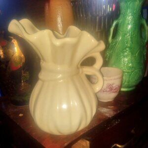 MCM Fenton Ruffle Top Pitcher Vase
